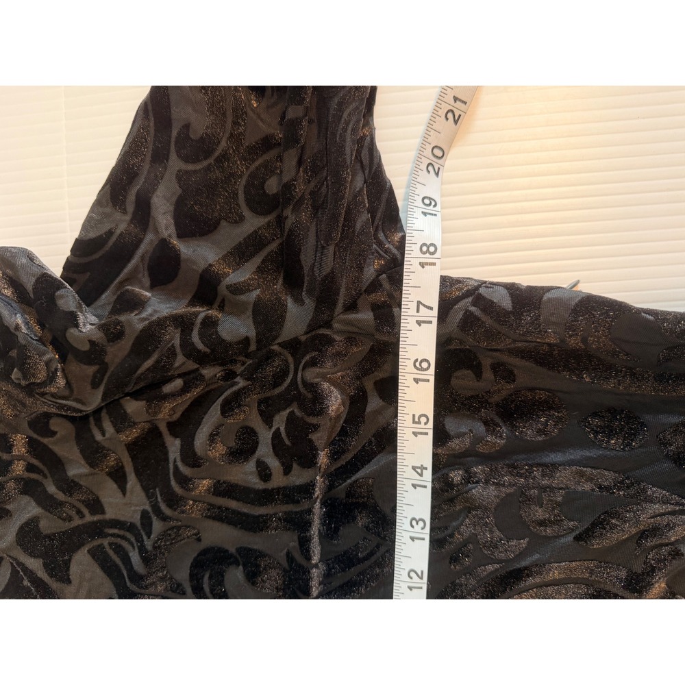 Soft Surroundings Hadley Black  Burnout Velvet Midi Dress Metallic 12‎  witchy - Picture 9 of 10